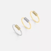 Quilted Signature Bead Ring Set
