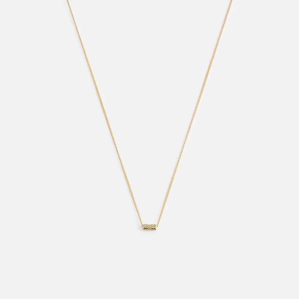 Quilted Signature Bead Pendant Necklace