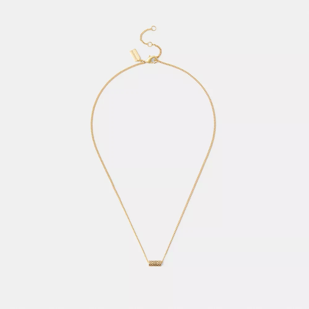 Quilted Signature Bead Pendant Necklace