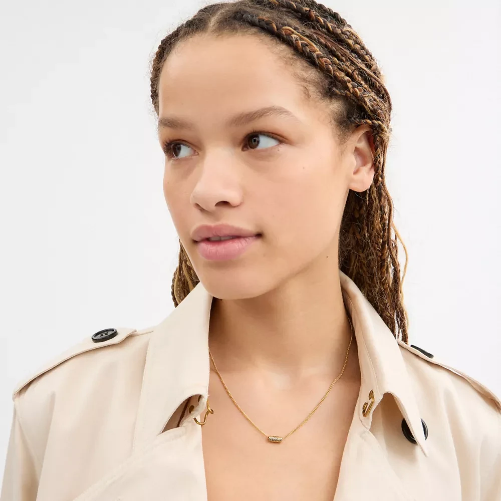 Quilted Signature Bead Pendant Necklace