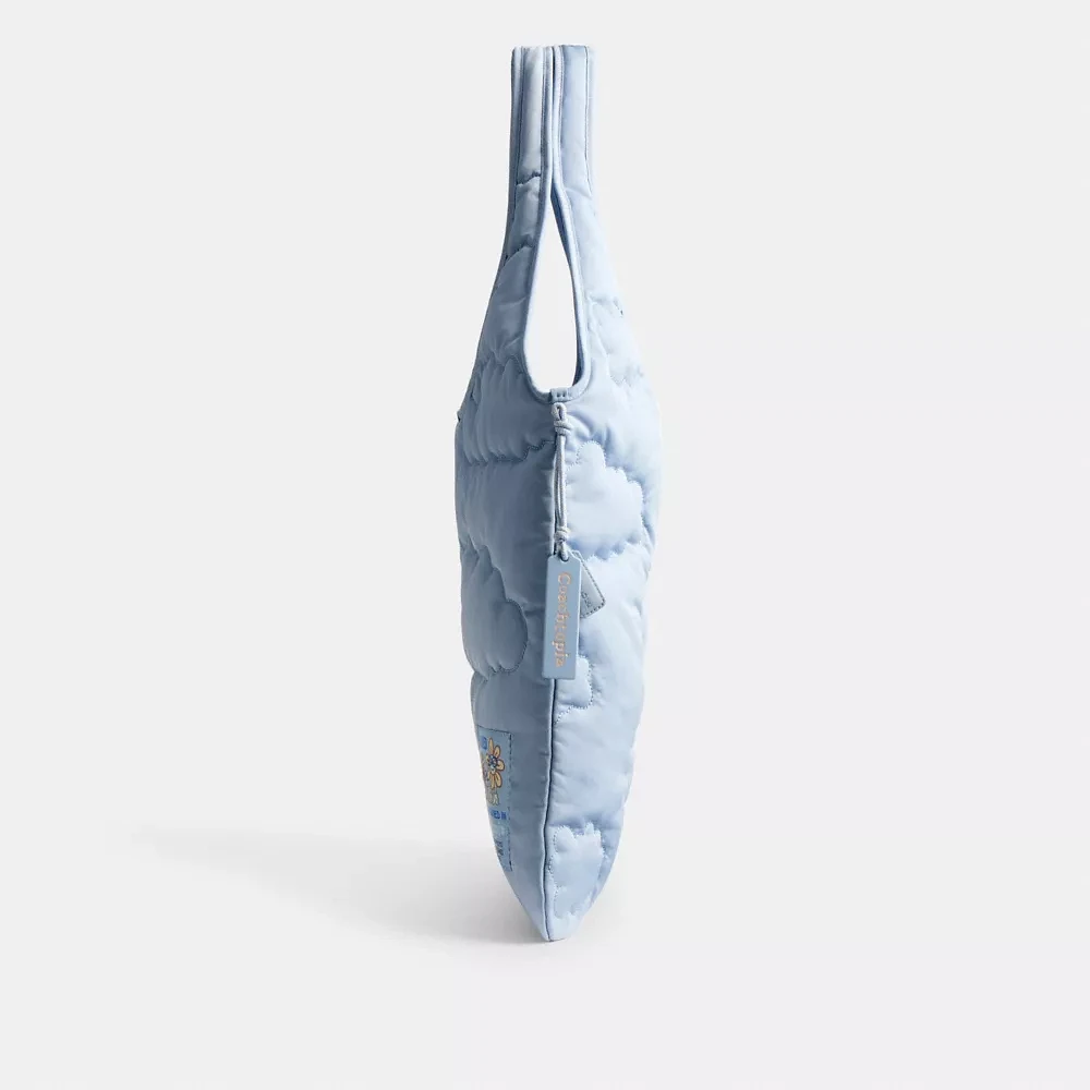 Coachtopia Loop Flat Tote In Recycled Polyester With Cloud Quilting