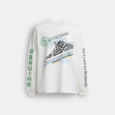 Surf Long Sleeve Relaxed T Shirt Organic Cotton