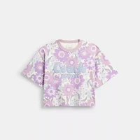 Cursive Coach Floral Cropped T Shirt Organic Cotton