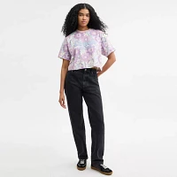 Cursive Coach Floral Cropped T Shirt Organic Cotton