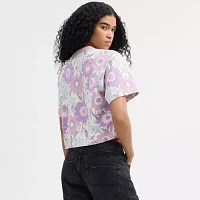 Cursive Coach Floral Cropped T Shirt Organic Cotton