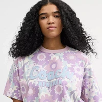 Cursive Coach Floral Cropped T Shirt Organic Cotton