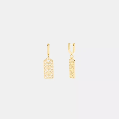Cutout Signature Hangtag Earrings