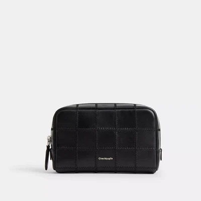 Cosmetic Pouch Checkerboard Upcrafted Leather