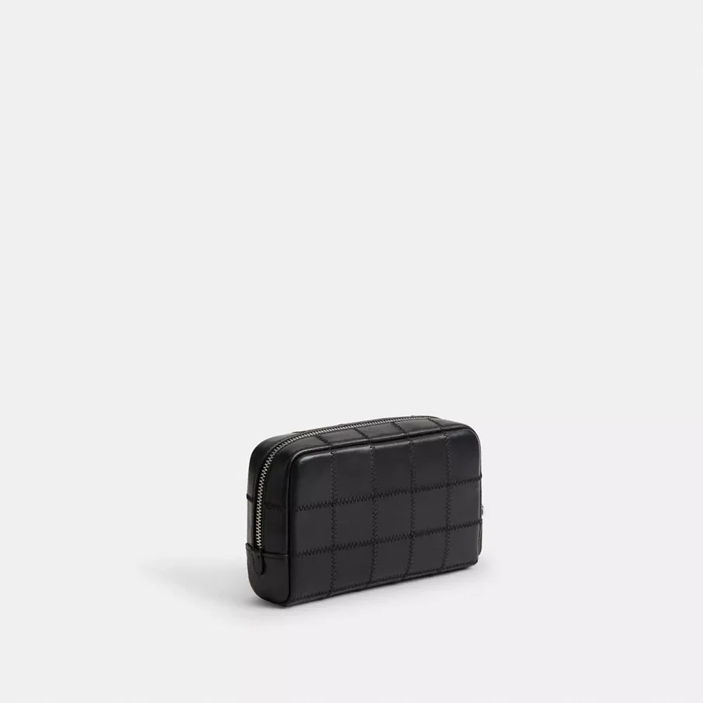 Cosmetic Pouch Checkerboard Upcrafted Leather