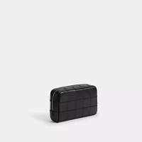 Cosmetic Pouch Checkerboard Upcrafted Leather
