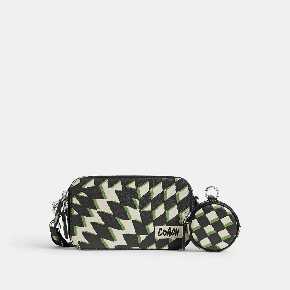 Charter Slim Crossbody With Geo Check Print