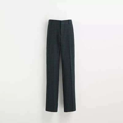 Restored Gingham Straight Leg Trousers