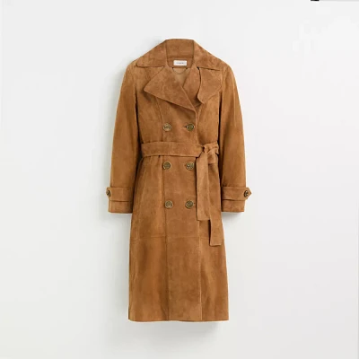 Restored Suede Trench Coat