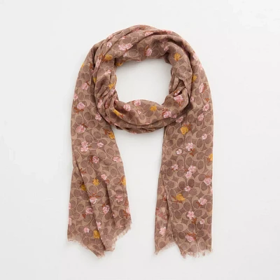 Restored Signature Floral Bouquet Print Oblong Scarf