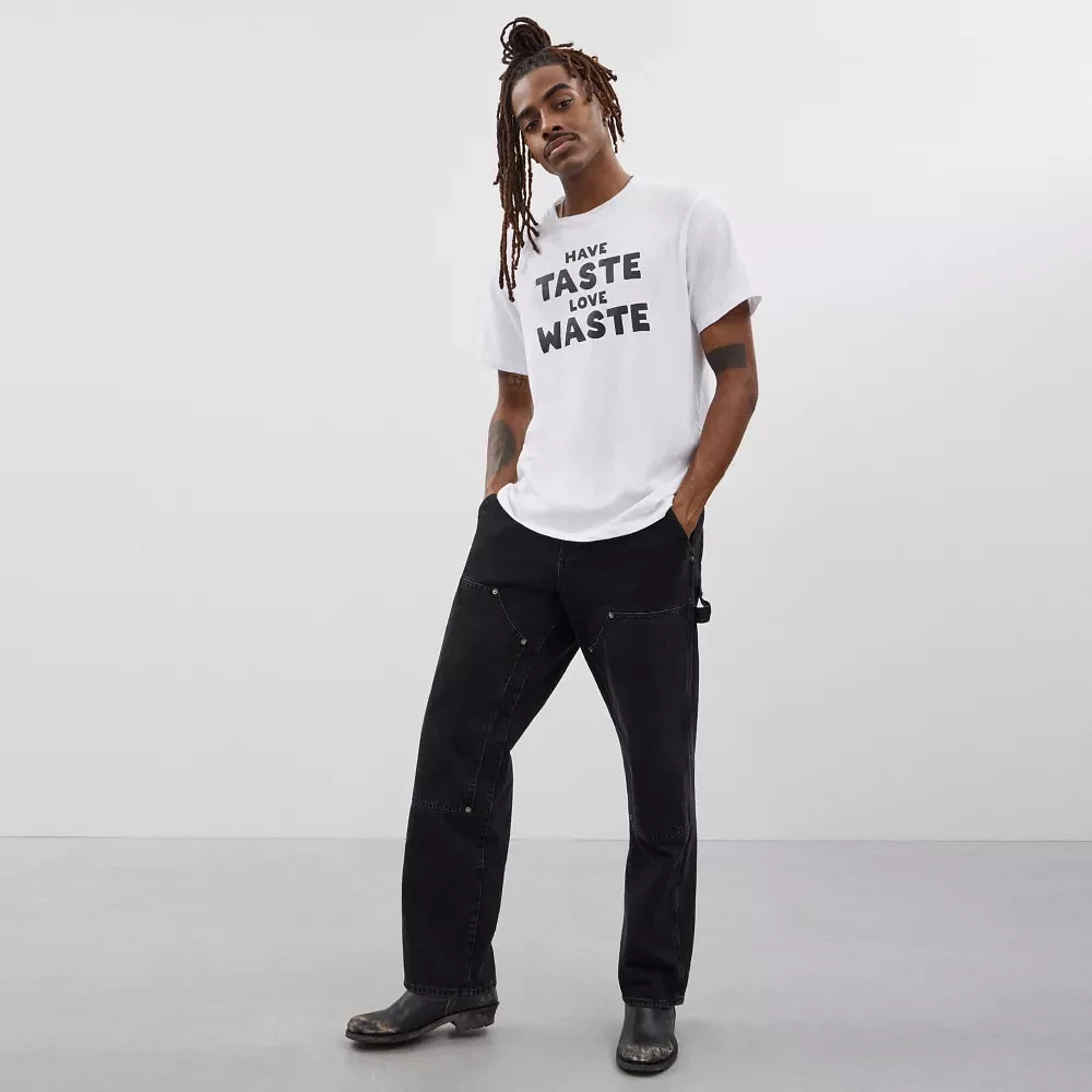 Relaxed T Shirt With Wasty Print