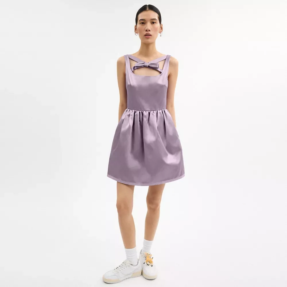 Cross Neck Satin Mini Dress