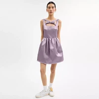 Cross Neck Satin Mini Dress