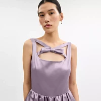 Cross Neck Satin Mini Dress