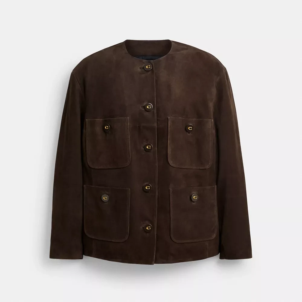Suede Cardigan Jacket
