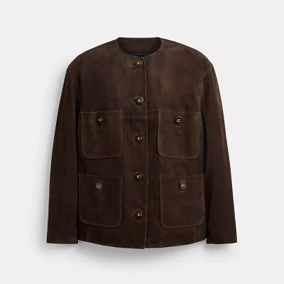 Suede Cardigan Jacket