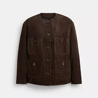 Suede Cardigan Jacket