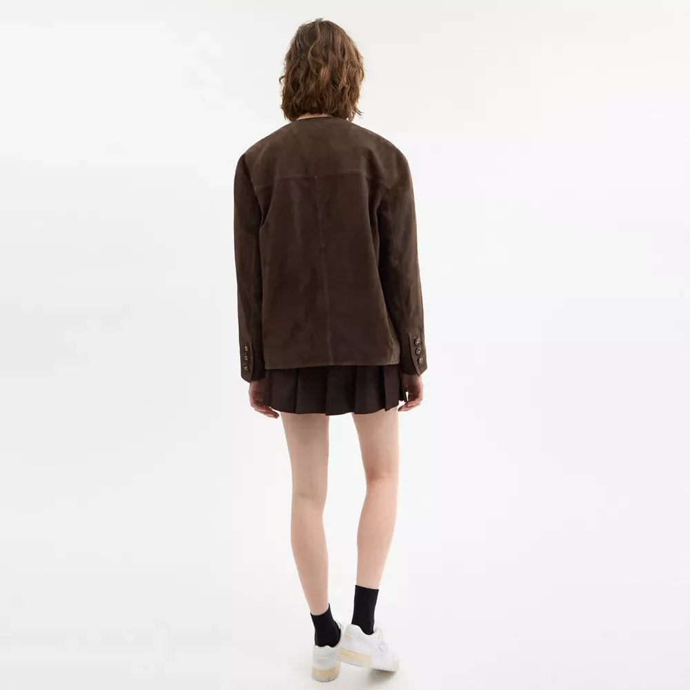 Suede Cardigan Jacket