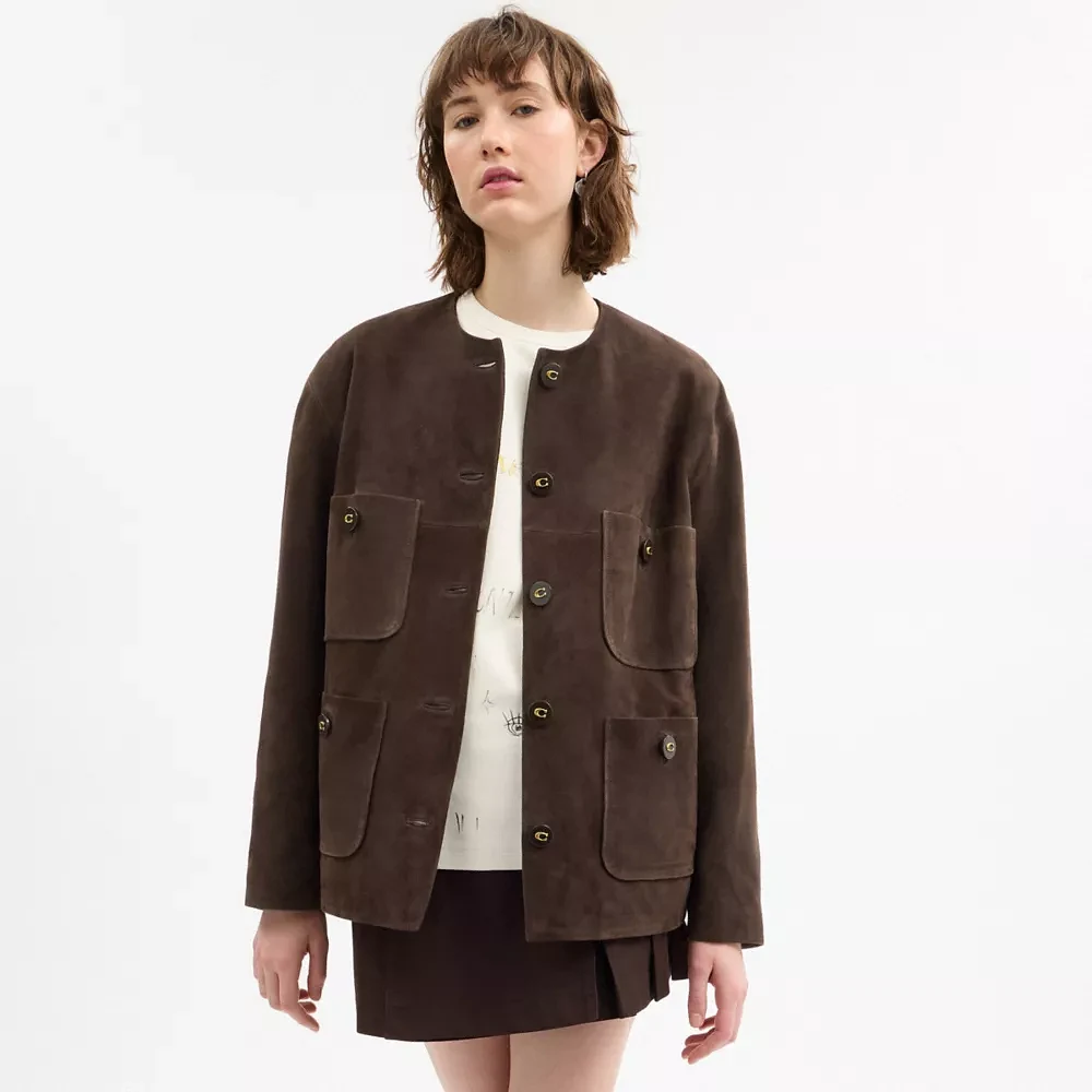 Suede Cardigan Jacket