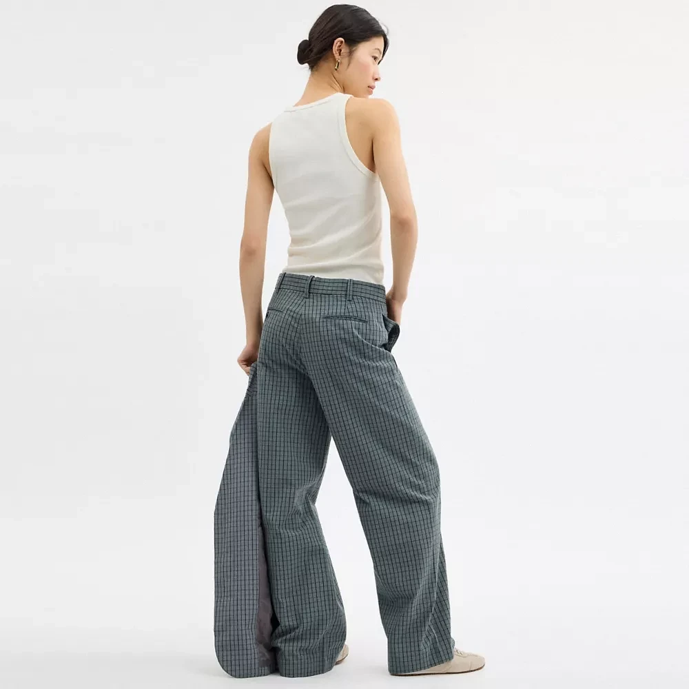 Wide Leg Patterned Trousers