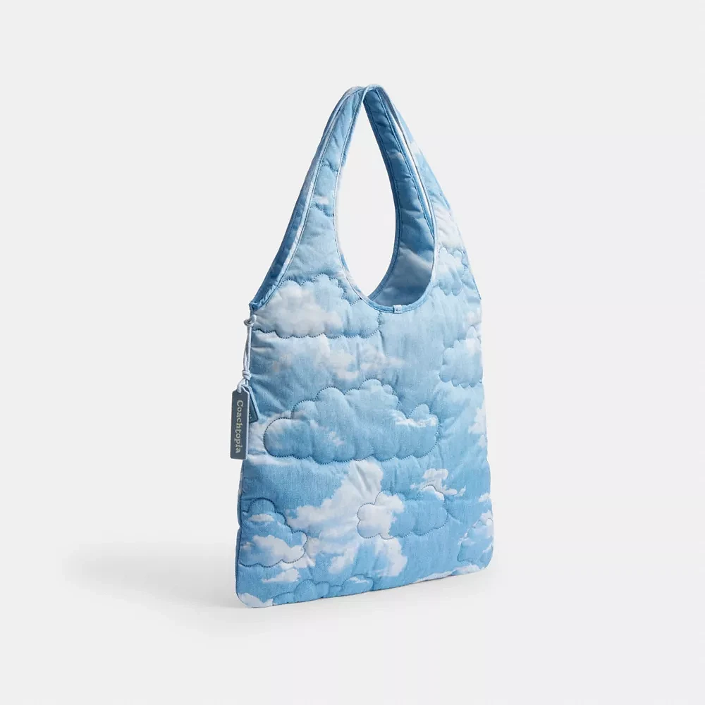 Coachtopia Loop Quilted Flat Tote With Cloud Print
