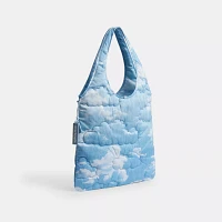 Coachtopia Loop Quilted Flat Tote With Cloud Print
