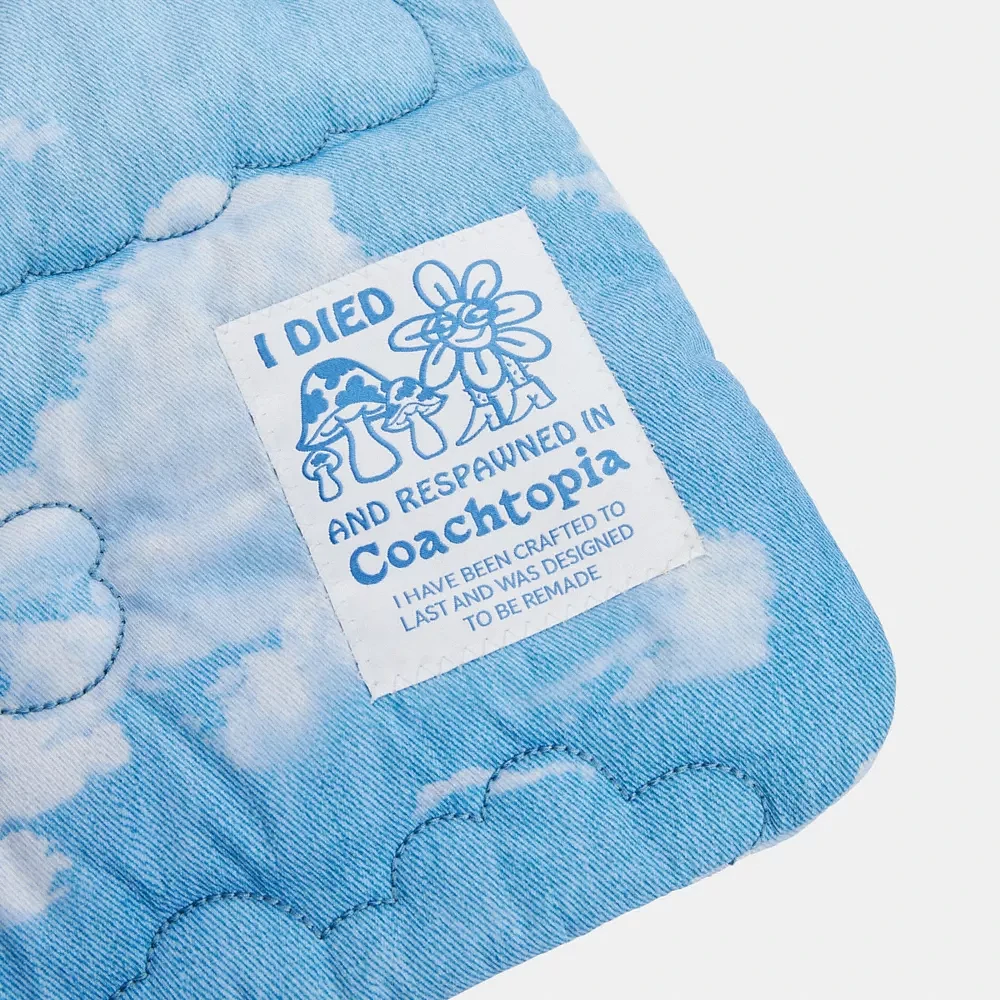 Coachtopia Loop Quilted Flat Tote With Cloud Print