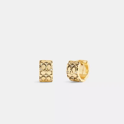 Quilted Signature Huggie Earrings