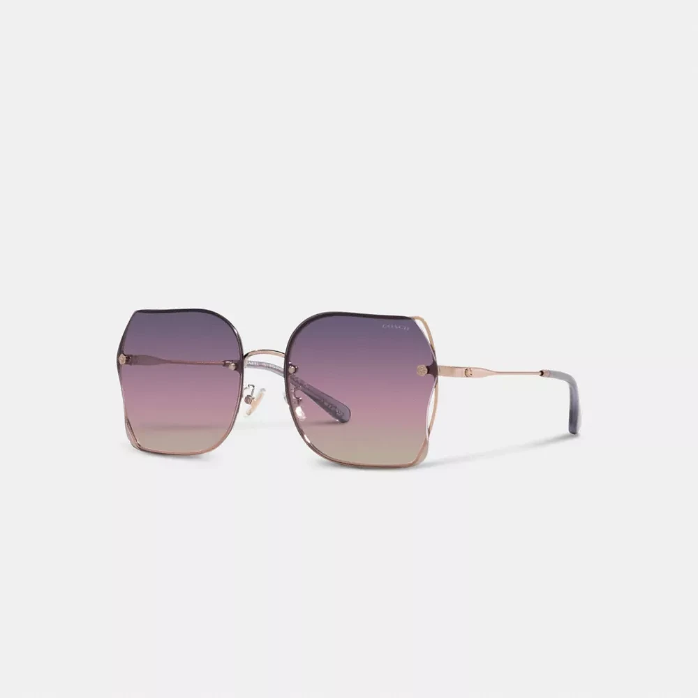 Full Fit Open Wire Tea Rose Square Sunglasses