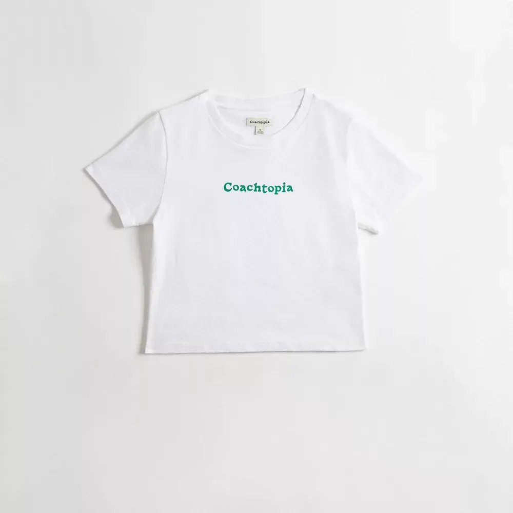 Cropped T Shirt With Coachtopia Logo