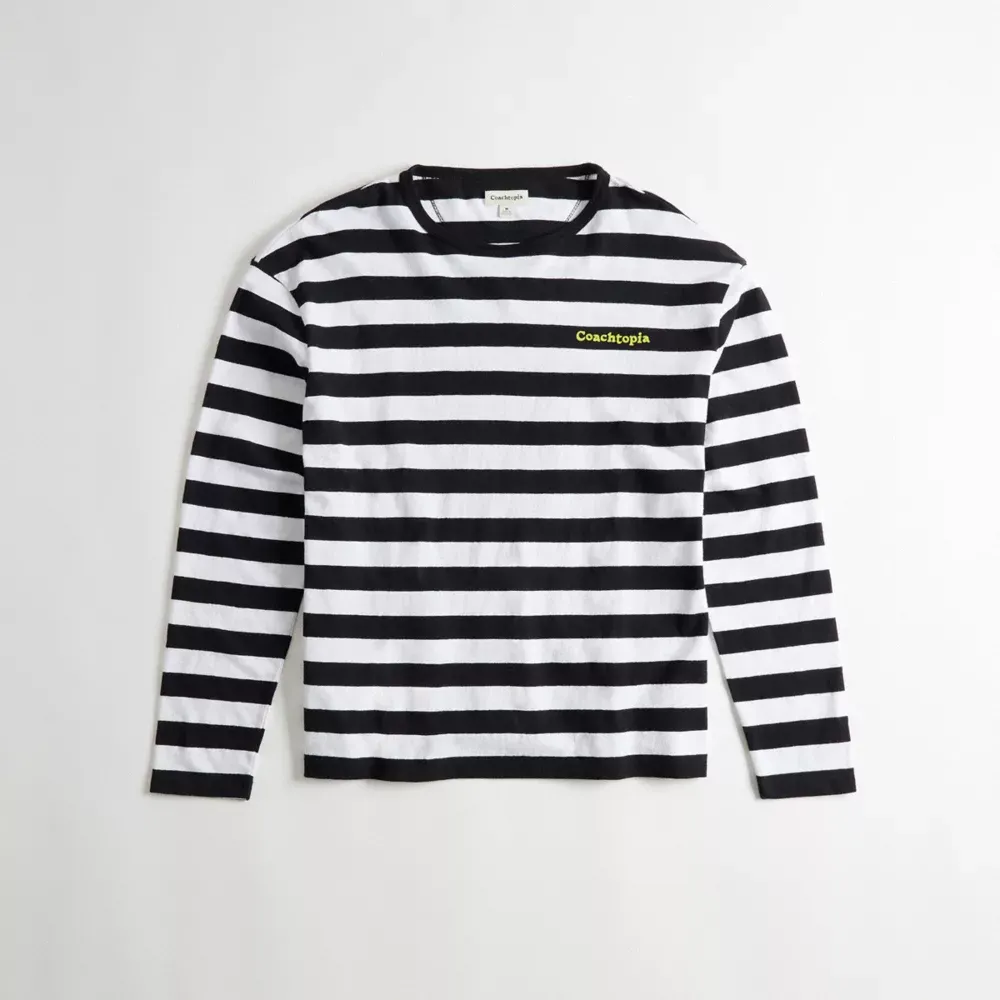 Striped Long Sleeve T Shirt 97% Recycled Cotton