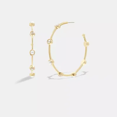 Classic Pearl Large Hoop Earrings