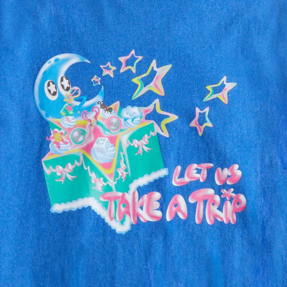 Relaxed T Shirt With Let Us Take A Trip Print