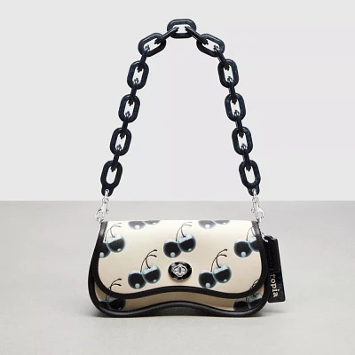 Wavy Dinky Bag In Coachtopia Leather With Cherry Print