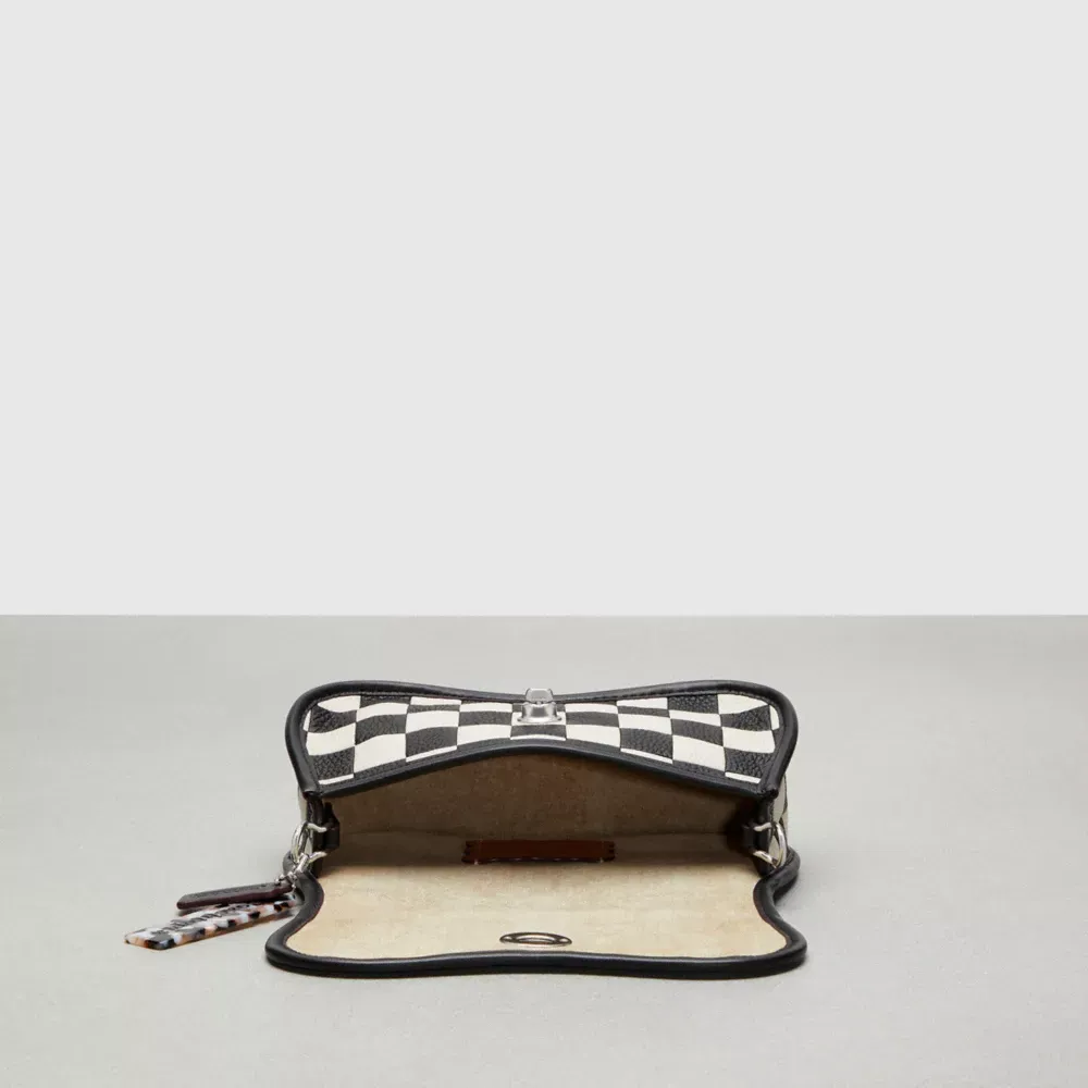 Wavy Dinky Bag In Patchwork Checkerboard Upcrafted Leather
