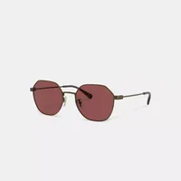 Hinged Geometric Round Sunglasses