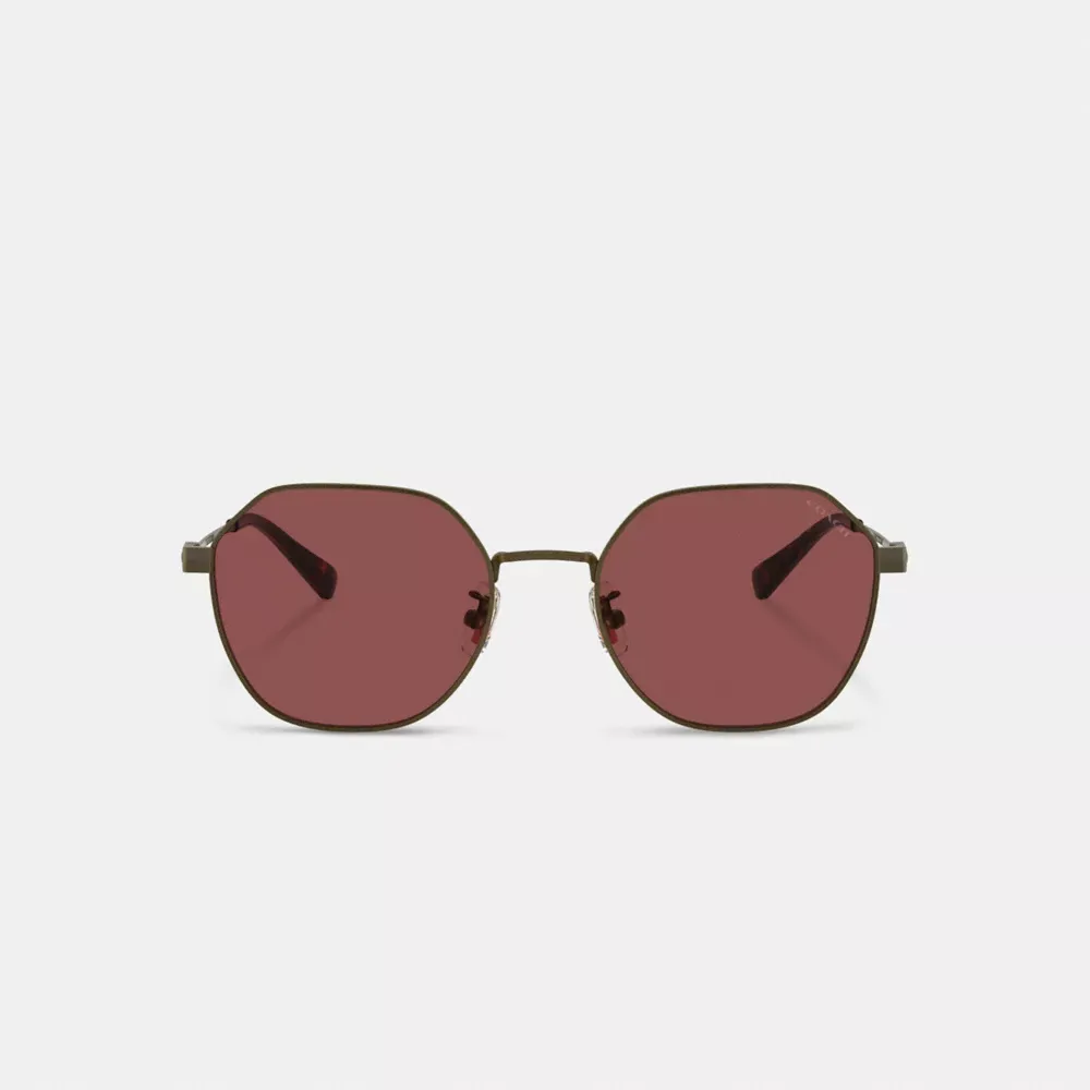 Hinged Geometric Round Sunglasses