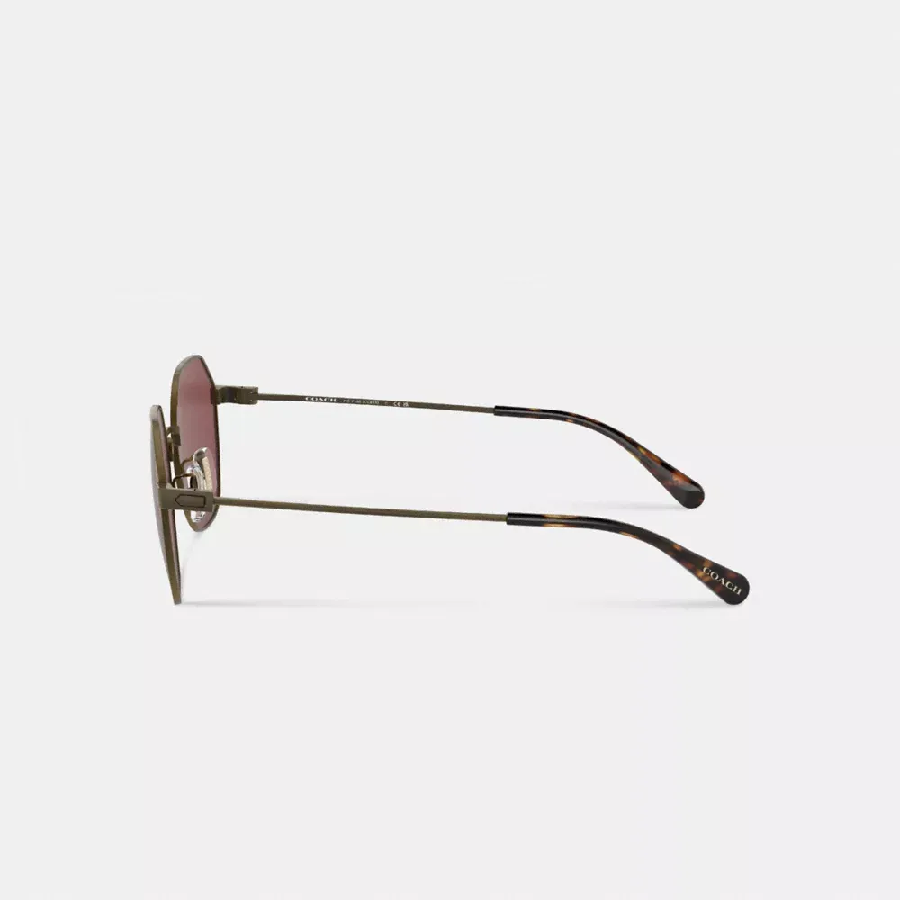 Hinged Geometric Round Sunglasses