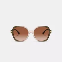 Wrap Around Hangtag Oversized Geometric Round Sunglasses