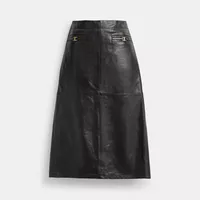 Heritage C Long Leather Skirt