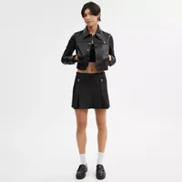 Heritage C Leather Mini Skirt