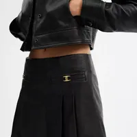 Heritage C Leather Mini Skirt