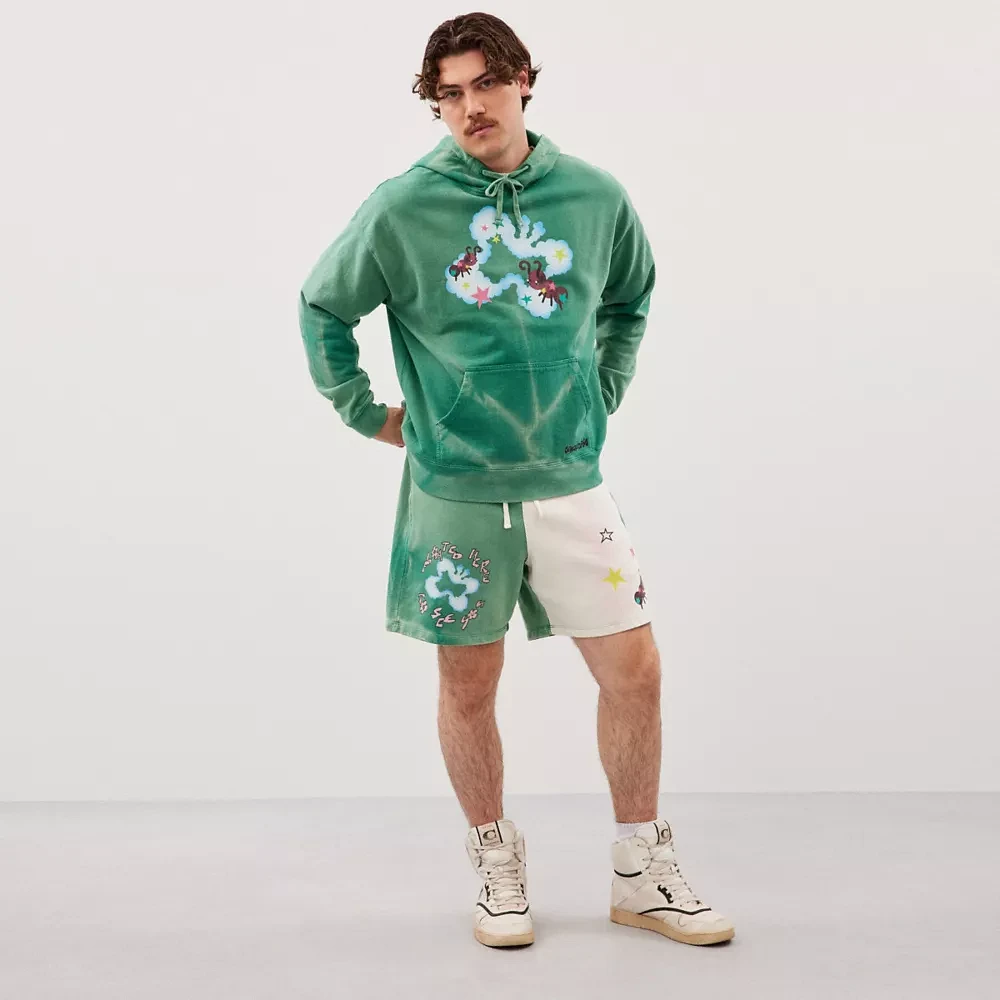 Sweat Shorts With Floating Butterfly Print