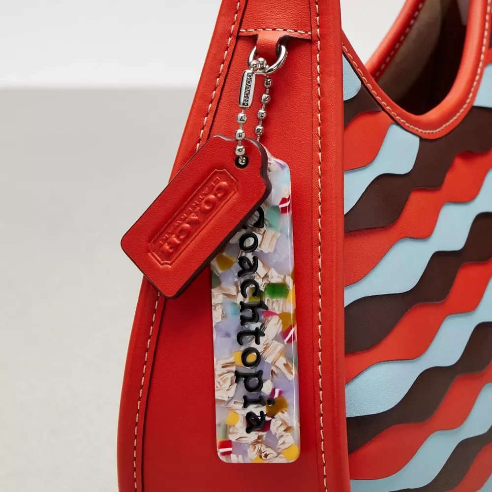 Ergo Bag In Wavy Appliqué Upcrafted Leather