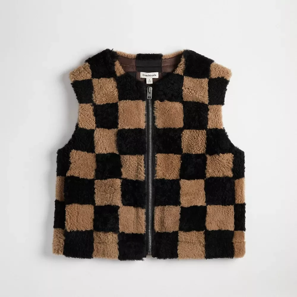 Vest With Checkerboard Pattern