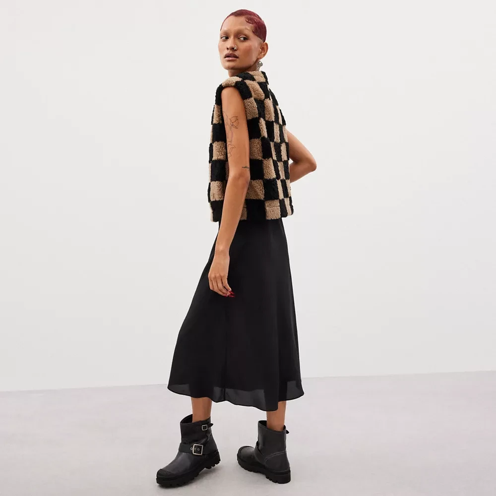 Vest With Checkerboard Pattern